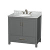 Custom image for Dark Gray with Brushed Chrome Trim / White Carrara Marble, Oval Sink / No Mirror