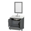 Custom image for Dark Gray with Brushed Chrome Trim / Giotto Quartz, Rectangular Sink / 24
