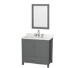 Custom image for Dark Gray with Brushed Chrome Trim / Giotto Quartz, Rectangular Sink / 24