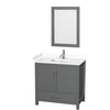Custom image for Dark Gray with Brushed Chrome Trim / White Cultured Marble, Rectangular Sink / 24