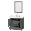 Custom image for Dark Gray with Brushed Chrome Trim / White Cultured Marble, Rectangular Sink / 24