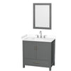Custom image for Dark Gray with Brushed Chrome Trim / White Cultured Marble, Rectangular Sink / 24