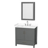 Custom image for Dark Gray with Brushed Chrome Trim / White Cultured Marble, Rectangular Sink / Medicine Cabinet