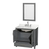Custom image for Dark Gray with Brushed Chrome Trim / White Quartz, Rectangular Sink / 24