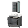 Custom image for Dark Gray with Brushed Chrome Trim / White Quartz, Rectangular Sink / Medicine Cabinet