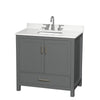 Custom image for Dark Gray with Brushed Chrome Trim / White Quartz, Rectangular Sink / No Mirror