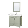 Custom image for Light Green with Brushed Nickel Trim / Carrara Cultured Marble, Rectangular Sink / 24