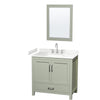 Custom image for Light Green with Brushed Nickel Trim / Carrara Cultured Marble, Rectangular Sink / 24
