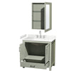 Custom image for Light Green with Brushed Nickel Trim / Carrara Cultured Marble, Rectangular Sink / Medicine Cabinet