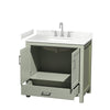 Custom image for Light Green with Brushed Nickel Trim / Carrara Cultured Marble, Rectangular Sink / No Mirror