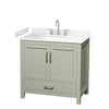Custom image for Light Green with Brushed Nickel Trim / Carrara Cultured Marble, Rectangular Sink / No Mirror