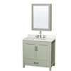 Custom image for Light Green with Brushed Nickel Trim / Giotto Quartz, Rectangular Sink / Medicine Cabinet