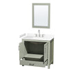 Custom image for Light Green with Brushed Nickel Trim / White Cultured Marble, Rectangular Sink / 24