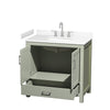 Custom image for Light Green with Brushed Nickel Trim / White Cultured Marble, Rectangular Sink / No Mirror