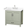 Custom image for Light Green with Brushed Nickel Trim / White Cultured Marble, Rectangular Sink / No Mirror