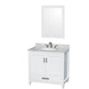 Custom image for White with Brushed Chrome Trim / White Carrara Marble, Oval Sink / 24