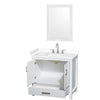 Custom image for White with Brushed Chrome Trim / White Cultured Marble, Rectangular Sink / 24