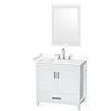 Custom image for White with Brushed Chrome Trim / White Cultured Marble, Rectangular Sink / 24