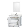 Custom image for White with Brushed Chrome Trim / White Quartz, Rectangular Sink / 24
