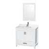 Custom image for White with Brushed Chrome Trim / White Quartz, Rectangular Sink / 24