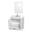 Custom image for White with Brushed Chrome Trim / White Quartz, Rectangular Sink / 24