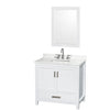 Custom image for White with Brushed Chrome Trim / White Quartz, Rectangular Sink / 24