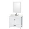 Custom image for White with Brushed Chrome Trim / White Quartz, Rectangular Sink / Medicine Cabinet