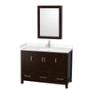 Custom image for Espresso with Brushed Chrome Trim / Carrara Cultured Marble, Rectangular Sink / Medicine Cabinet