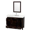 Custom image for Espresso with Brushed Chrome Trim / Carrara Cultured Marble, Rectangular Sink / 24