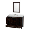 Custom image for Espresso with Brushed Chrome Trim / White Carrara Marble, Oval Sink / 24