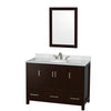 Custom image for Espresso with Brushed Chrome Trim / White Carrara Marble, Oval Sink / 24