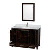 Custom image for Espresso with Brushed Chrome Trim / White Carrara Marble, Rectangular Sink / 24