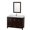 Custom image for Espresso with Brushed Chrome Trim / White Carrara Marble, Rectangular Sink / 24