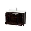 Custom image for Espresso with Brushed Chrome Trim / Giotto Quartz, Rectangular Sink / No Mirror