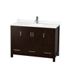 Custom image for Espresso with Brushed Chrome Trim / Giotto Quartz, Rectangular Sink / No Mirror