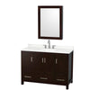 Custom image for Espresso with Brushed Chrome Trim / Giotto Quartz, Rectangular Sink / Medicine Cabinet