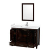 Custom image for Espresso with Brushed Chrome Trim / White Cultured Marble, Rectangular Sink / 24