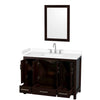 Custom image for Espresso with Brushed Chrome Trim / White Cultured Marble, Rectangular Sink / 24