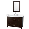 Custom image for Espresso with Brushed Chrome Trim / White Cultured Marble, Rectangular Sink / 24