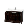 Custom image for Espresso with Brushed Chrome Trim / White Quartz, Rectangular Sink / No Mirror
