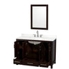 Custom image for Espresso with Brushed Chrome Trim / White Quartz, Rectangular Sink / 24