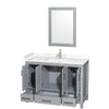 Custom image for Gray with Brushed Chrome Trim / Carrara Cultured Marble, Rectangular Sink / 24