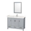 Custom image for Gray with Brushed Chrome Trim / Carrara Cultured Marble, Rectangular Sink / 24