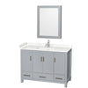 Custom image for Gray with Brushed Chrome Trim / Carrara Cultured Marble, Rectangular Sink / Medicine Cabinet
