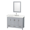Custom image for Gray with Brushed Chrome Trim / Carrara Cultured Marble, Rectangular Sink / 24