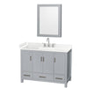 Custom image for Gray with Brushed Chrome Trim / Carrara Cultured Marble, Rectangular Sink / Medicine Cabinet