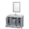 Custom image for Gray with Brushed Chrome Trim / White Carrara Marble, Oval Sink / 24