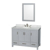 Custom image for Gray with Brushed Chrome Trim / White Carrara Marble, Oval Sink / 24