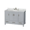 Custom image for Gray with Brushed Chrome Trim / White Carrara Marble, Oval Sink / No Mirror