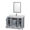 Custom image for Gray with Brushed Chrome Trim / White Carrara Marble, Rectangular Sink / 24
